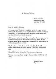 English worksheet: learning letter writing