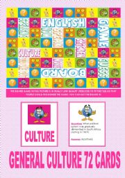 English Worksheet: ||* SPEAKING GAME *|| General Culture 72 cards