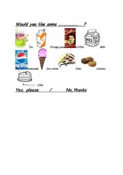 English worksheet: Would you like some?