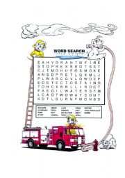 English Worksheet: Fire Safety word search