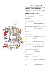 English Worksheet: Is there / Are there?