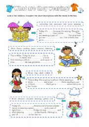 What clothes are you wearing today ? - ESL worksheet by mmepentel