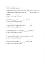 English Worksheet: modals