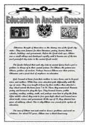 Education in Ancient Greece:  Comprehension/ Grammar/ Writing