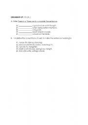 English worksheet: There is, There are