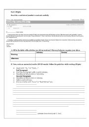 English worksheet: Elementary Writing Exam Part 1