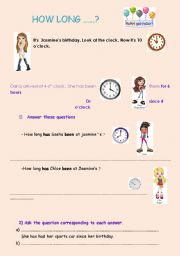 English worksheet: how long and the present perfect