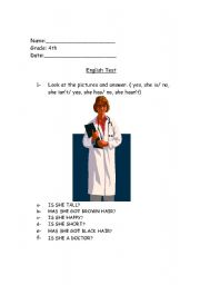 English worksheet: English Test for Elementary