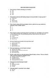English Worksheet: multiple choice questions harold and maude
