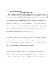 English Worksheet: Past Perfect Verb Tense Worksheet with Key