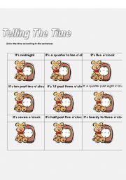 English Worksheet: Telling the time. Part 2/2