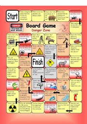 Board Game - Danger Zone - ESL worksheet by PhilipR
