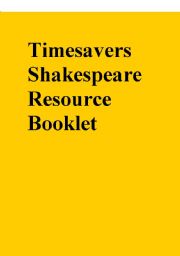 Timesavers Shakespeare Resource Booklet