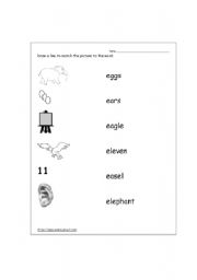 English Worksheet: e letter1