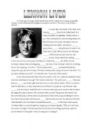 English Worksheet: Lennon Lives