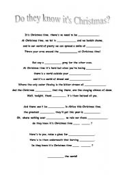 English Worksheet: Song - Do they know its Christmas?