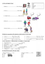 English worksheet: comparatives and adjectives