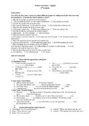 English Worksheet: Multiple Choice/ Fill in Test
