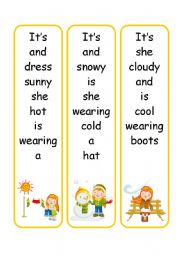 6 sentence cards ( weather /clothes )!