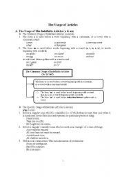 English Worksheet: article 2