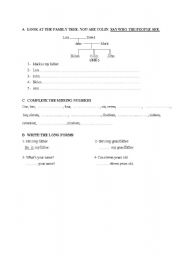 English Worksheet: Family