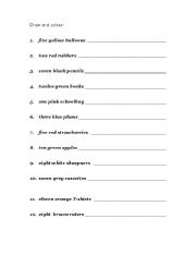 English Worksheet: Draw and colour