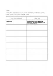 English Worksheet: Using text to uncover the meaning of words