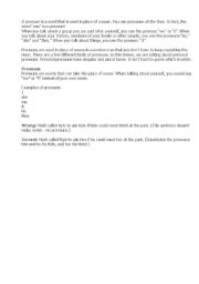 English Worksheet: pronoun