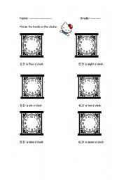 English Worksheet: What is the time?