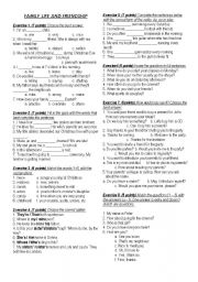 English Worksheet: FAMILY LIFE AND FRIENDSHIP