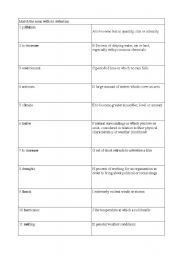 English worksheet: environment vocabulary