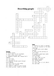 describing people crossword