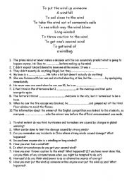 English Worksheet: phrases with wind