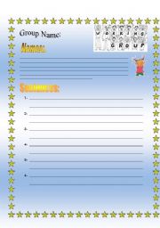English Worksheet: A handy Group template