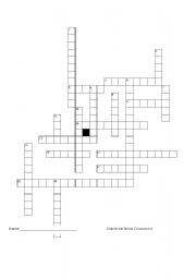 English Worksheet: Literature Terms Crossword