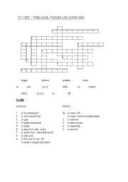 English worksheet: Get phrasal verbs crossword