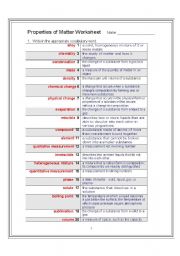 English Worksheet: sci concepts