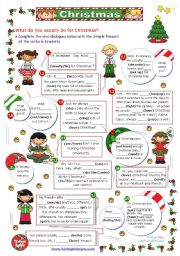 English Worksheet: Christmas Set  (6)  -  What do you usually do for Christmas?