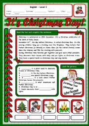 English Worksheet: ITS CHRISTMAS DAY 2