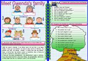 English Worksheet: Gwendas family tree