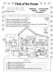parts of the house worksheets