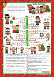 English Worksheet: Christmas Set  (3)  -  Crossword Puzzle