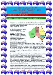 English Worksheet: Around the world : the continents (Australia)  (9 pages)