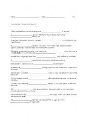 English Worksheet: Homophones-there, their, theyre
