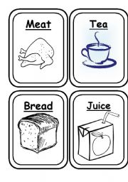 Food Flashcards Black and White 20 Flashcards 