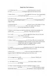 English Worksheet: Simple Past vs Past Continuous