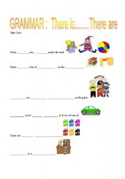 English Worksheet: There is...There are