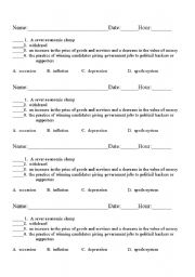 English worksheet: Matching Quiz