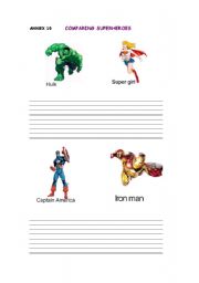 English worksheet: Describe superheroes