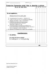 English worksheet: evaluation grid